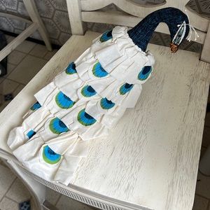 Anthropologie Christmas Tree Topper Decor Peacock